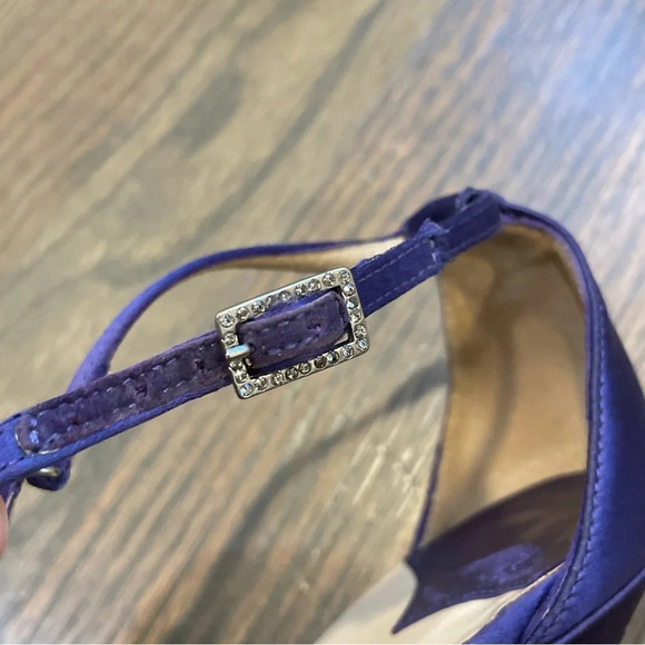 Jimmy Choo Strappy Crystal Embellished Sandals in Purple Satin - Picture 9 of 16
